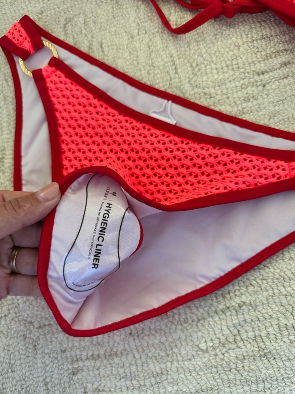 CUPSHE Overexposed Coral Bikini Set sz M/L NWT - Picture 5 of 8